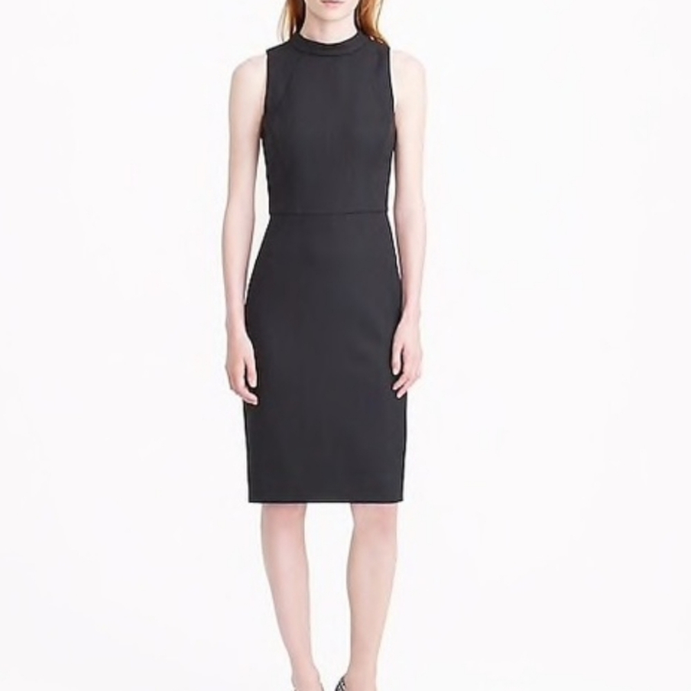 J.CREW PIQUE MOCK NECK WORK GRAY  DRESS 6